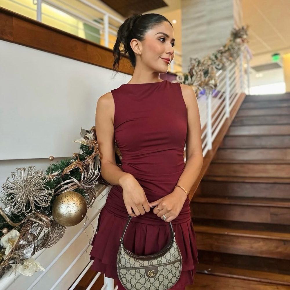 H&M Burgundy Mini Dress